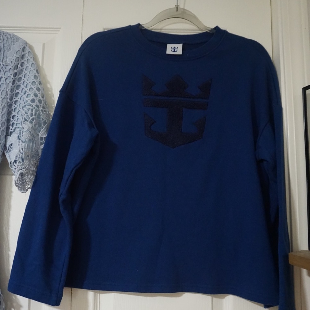 Women's Blue Crew Neck Sweater